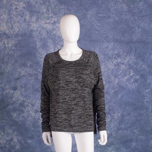 Rag & Bone Marled Knit Sweater | Black & Grey Boxy Fit | Size M